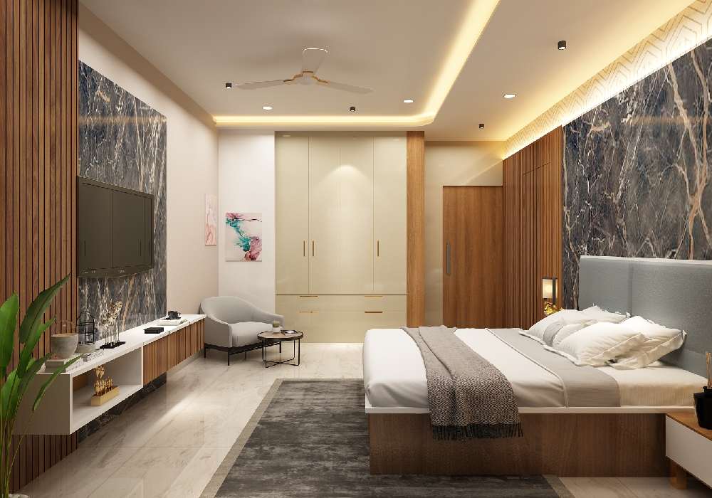 Stylish 3BHK Duplex Master Bedroom
